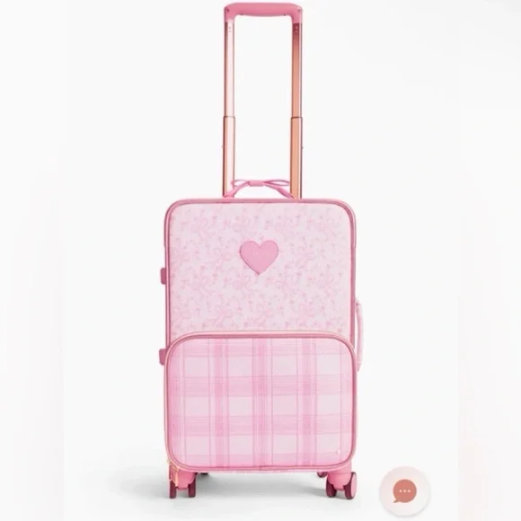 Pink LoveshackFancy Rolling Carry-On Luggage - Picture 1 of 3